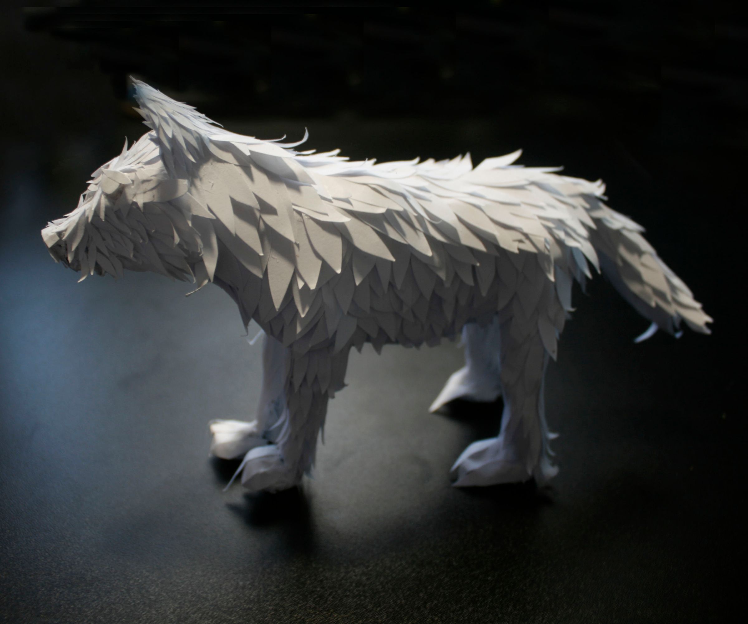 Paper Fantasy Wolf Sculpture