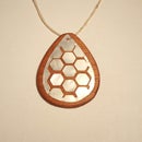 Honeycomb Metal & Wood Pendant