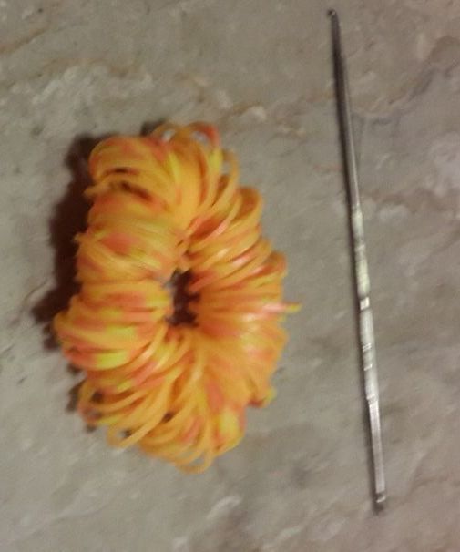 Rainbow Loom Worm Bracelet On Hook