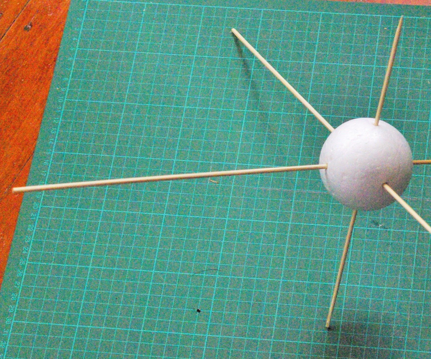 How to Insert Skewers at Right Angles to Each Other Into a Styrofoam Ball So That They All Appear to Come From the Center of the Ball