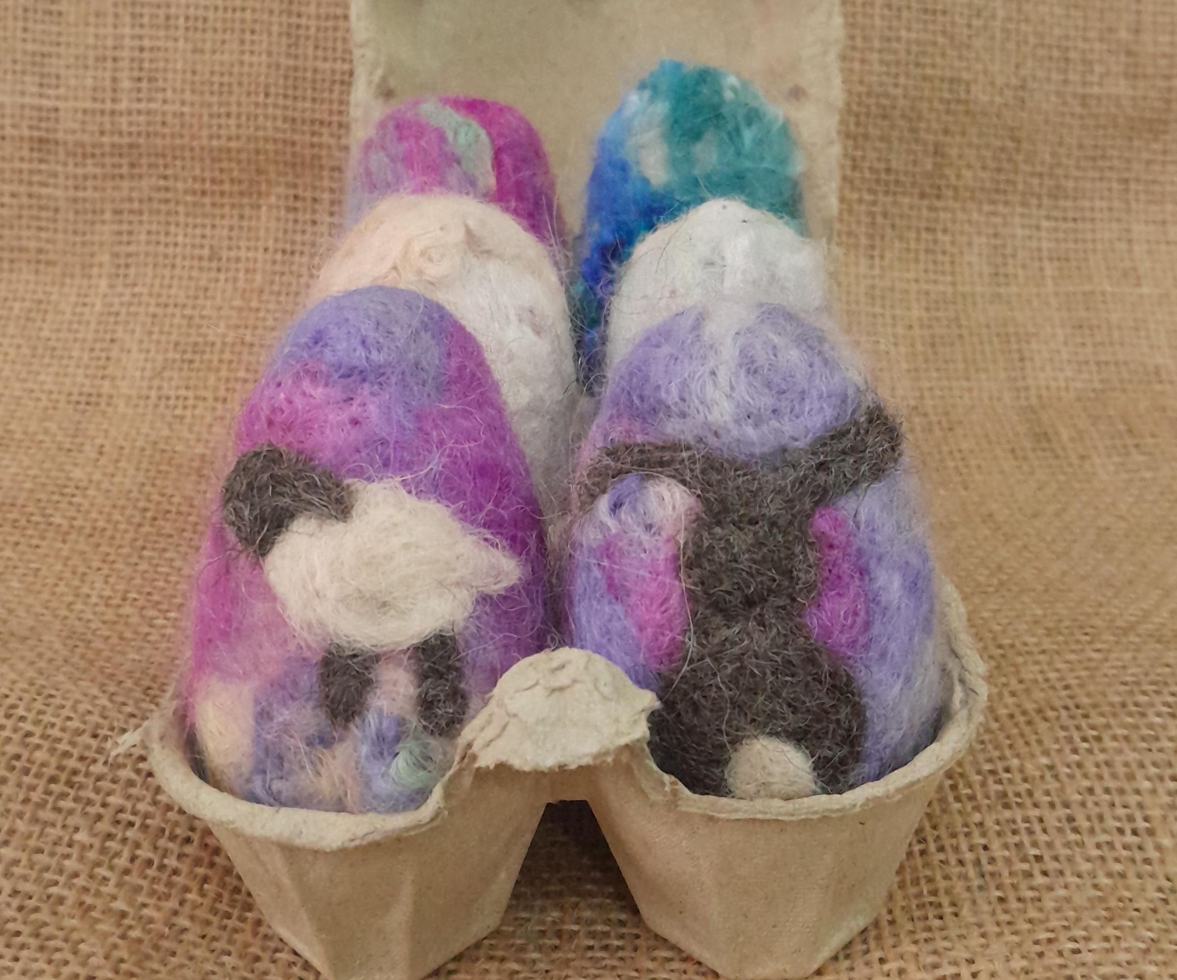 Easter Egg Hunt Kit, Create 6 Needle Felted Eggs to Decorate and Hide