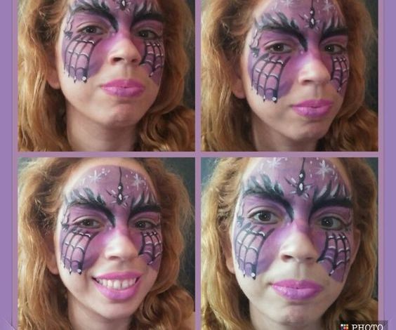 Purple Spider Mask Face Paint