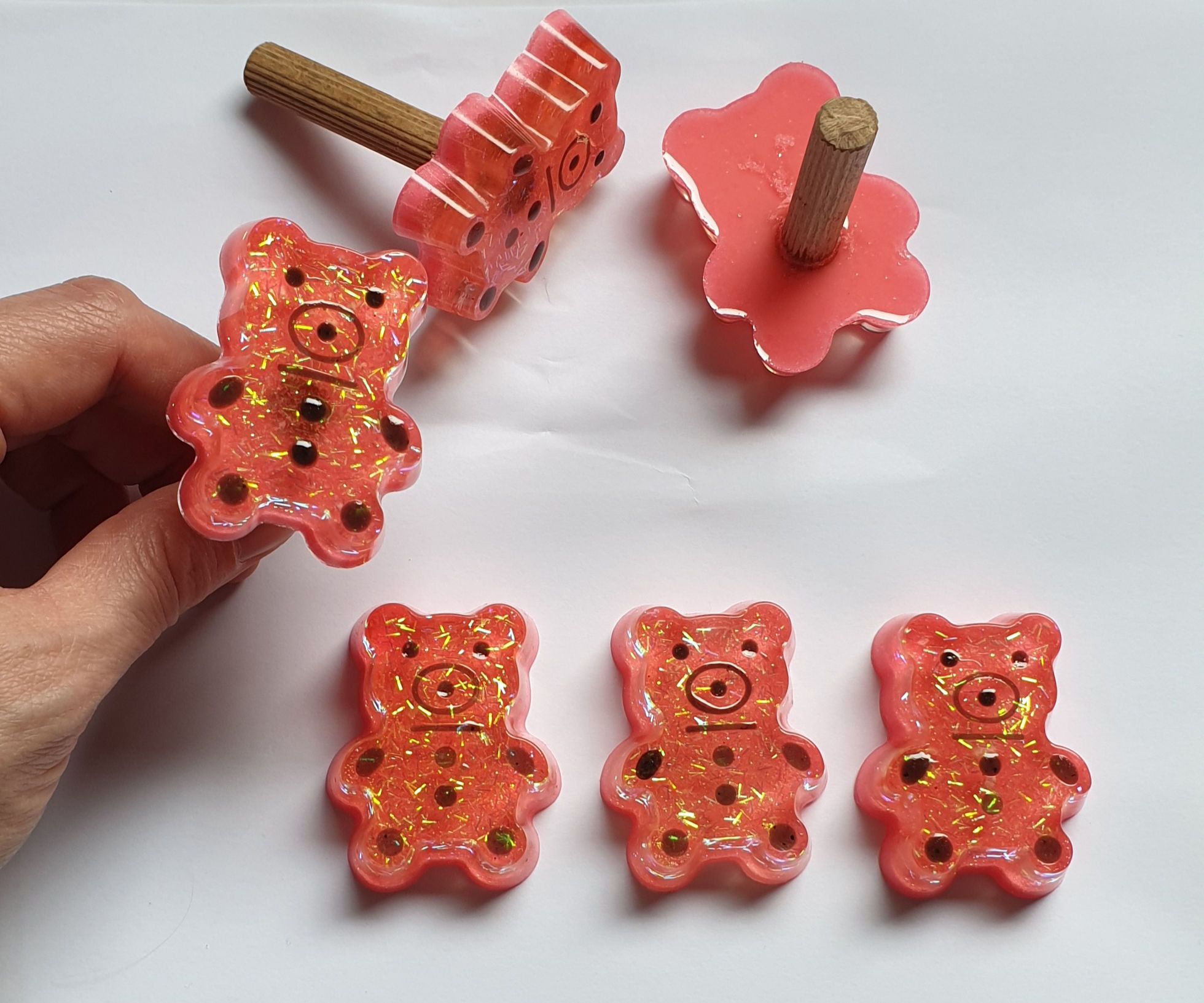 Epoxy Bear Coathanger and Doorknob