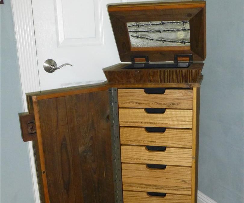 Reclaimed Wood Jewelry Chest With Fused Glass Window 3 Steps