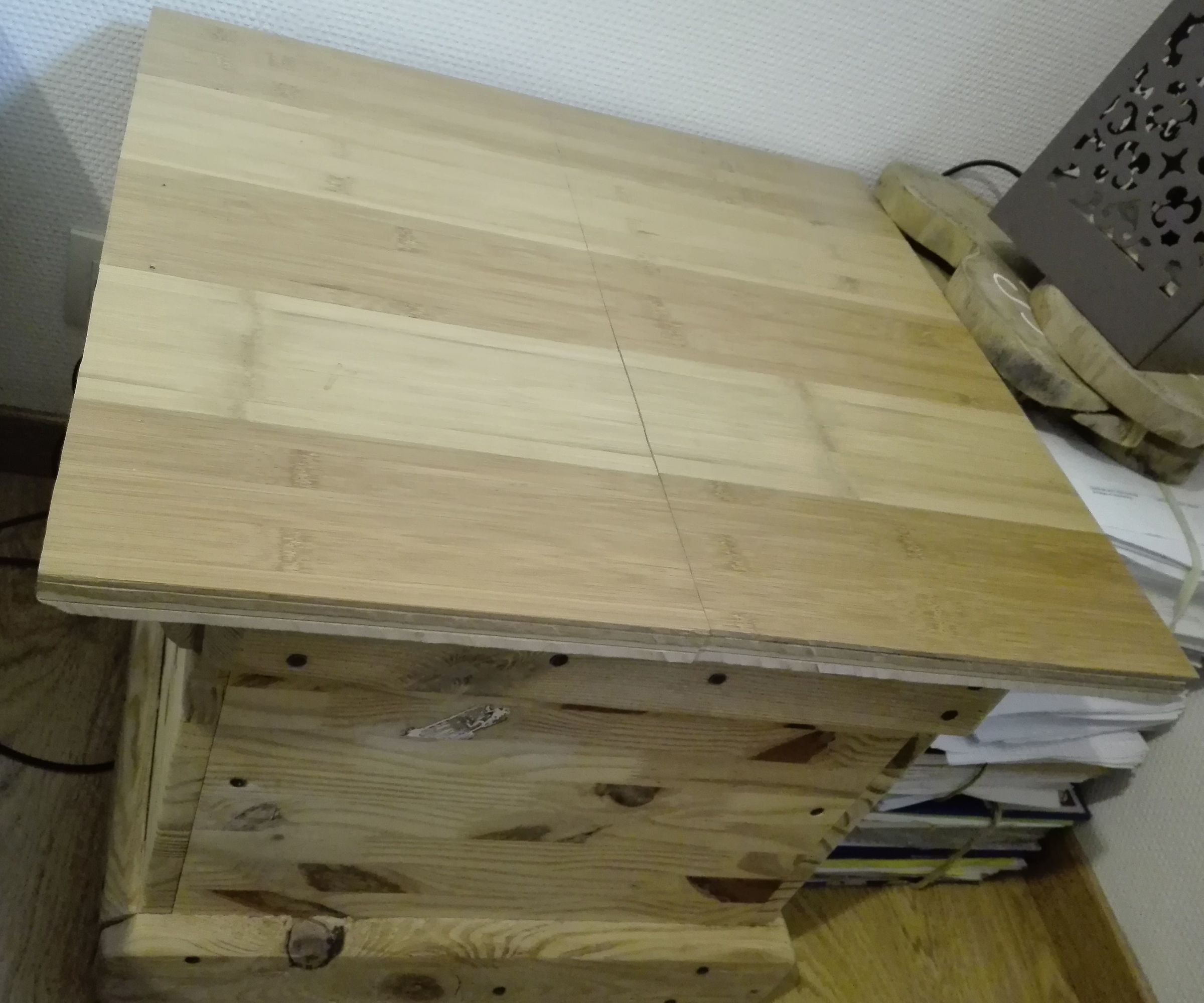 Bamboo and Pallet Bedside Table
