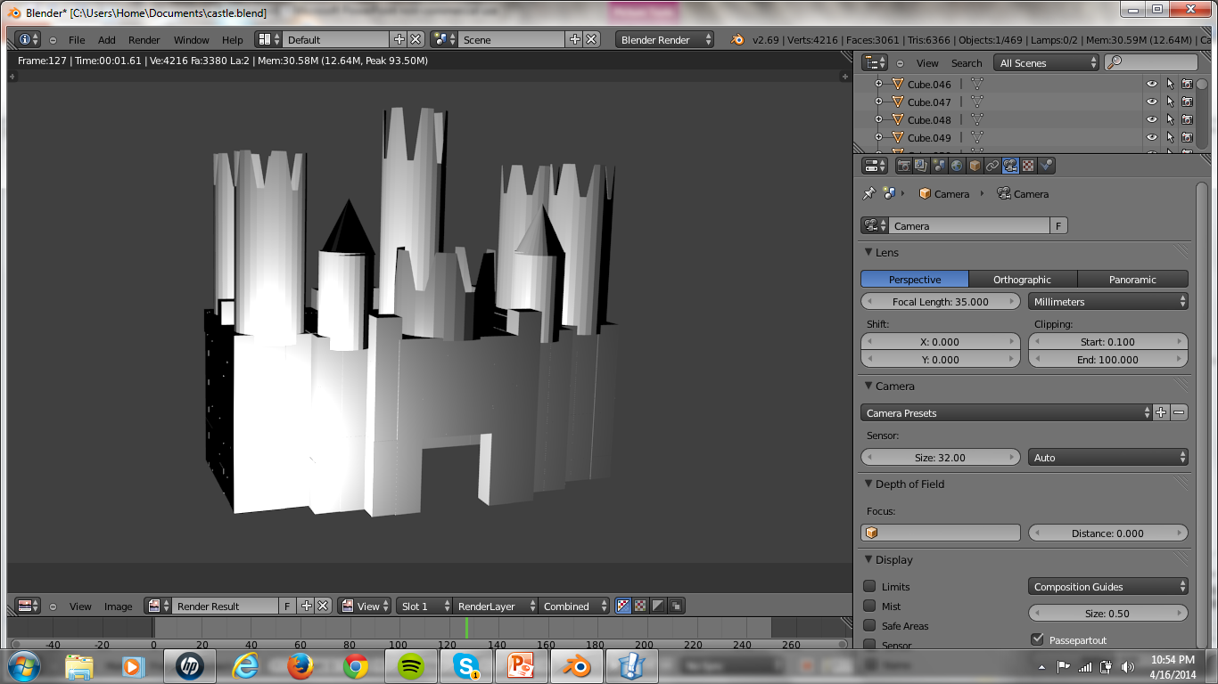 Designing a 3d Castle on Blender