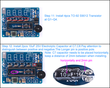 Install TO-92 S9012 Transistor & Install 10uF 25V Electrolytic Capacitor