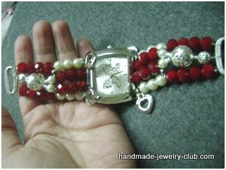 Beaded Wrist Watch Band
