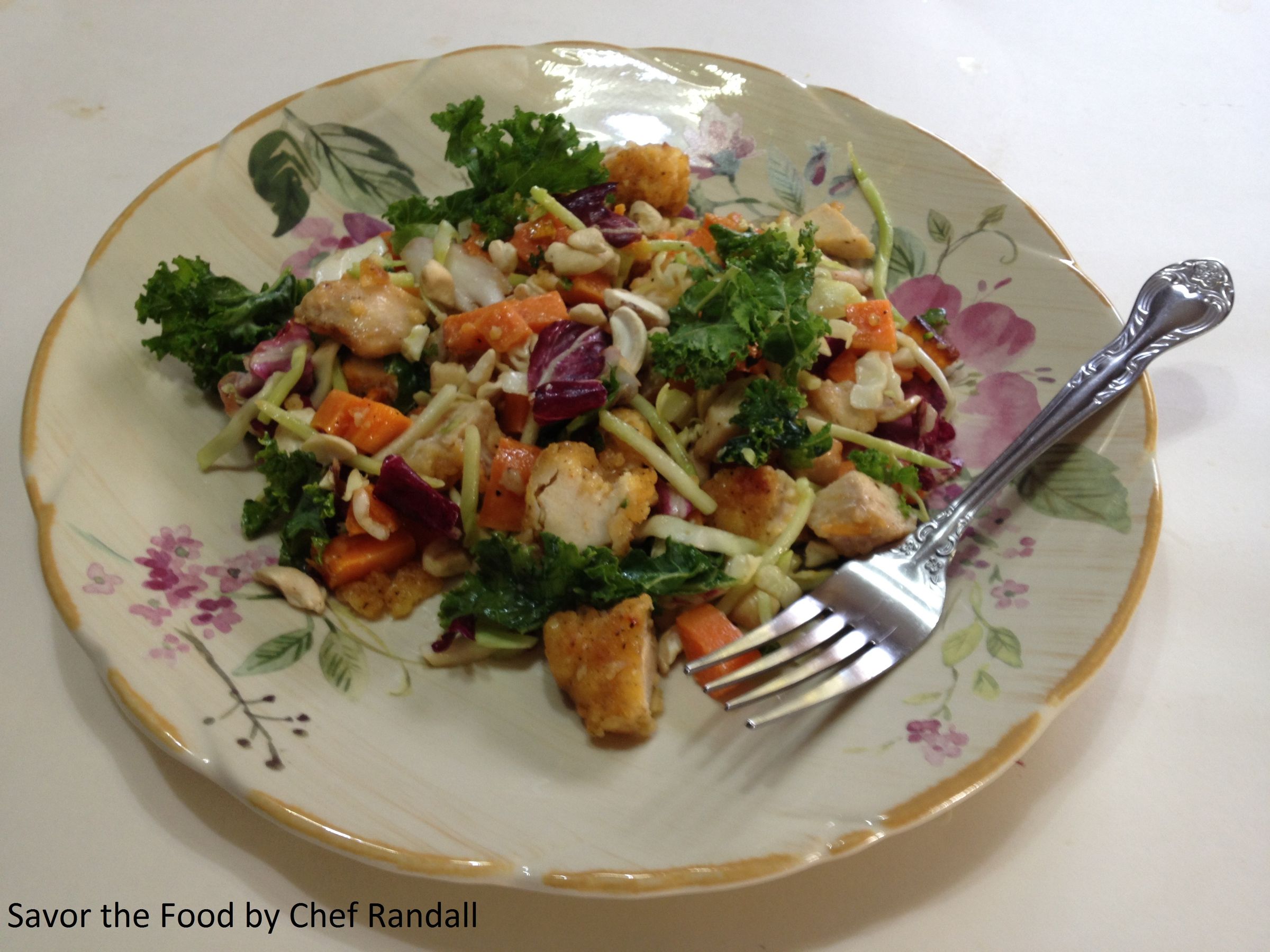 Kale Sweet Potato and Chicken Salad