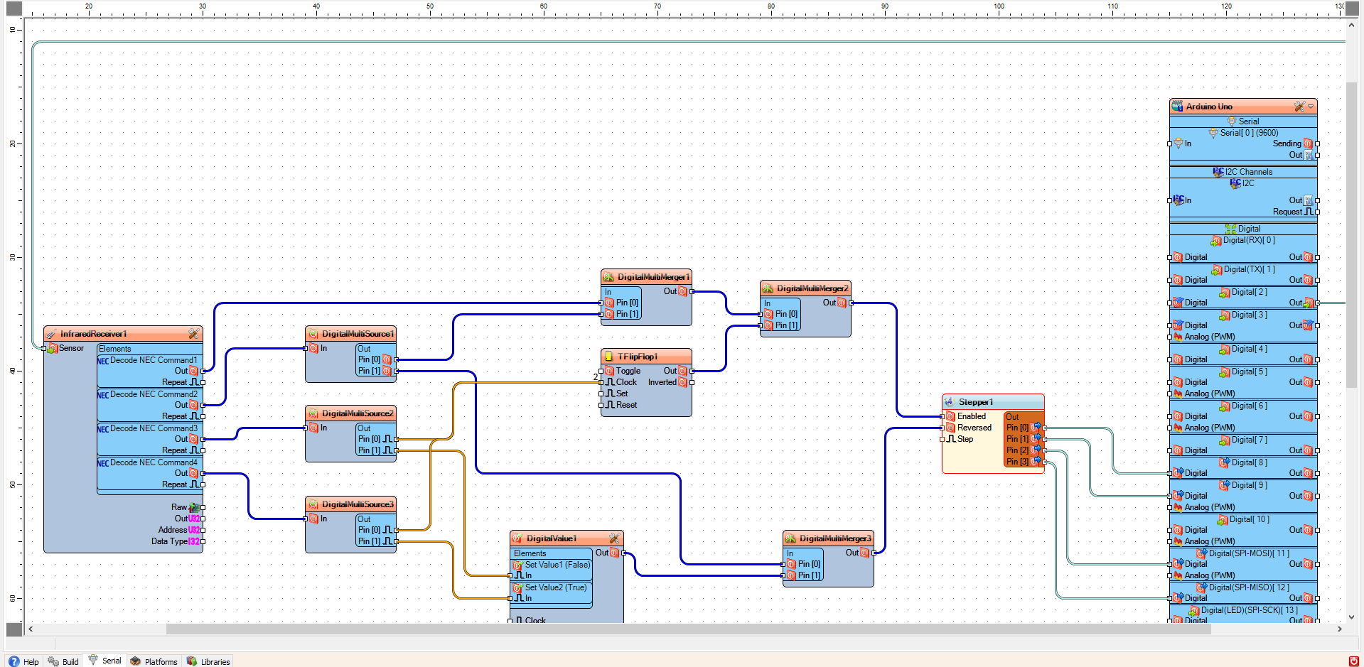 In Visuino Connect Components