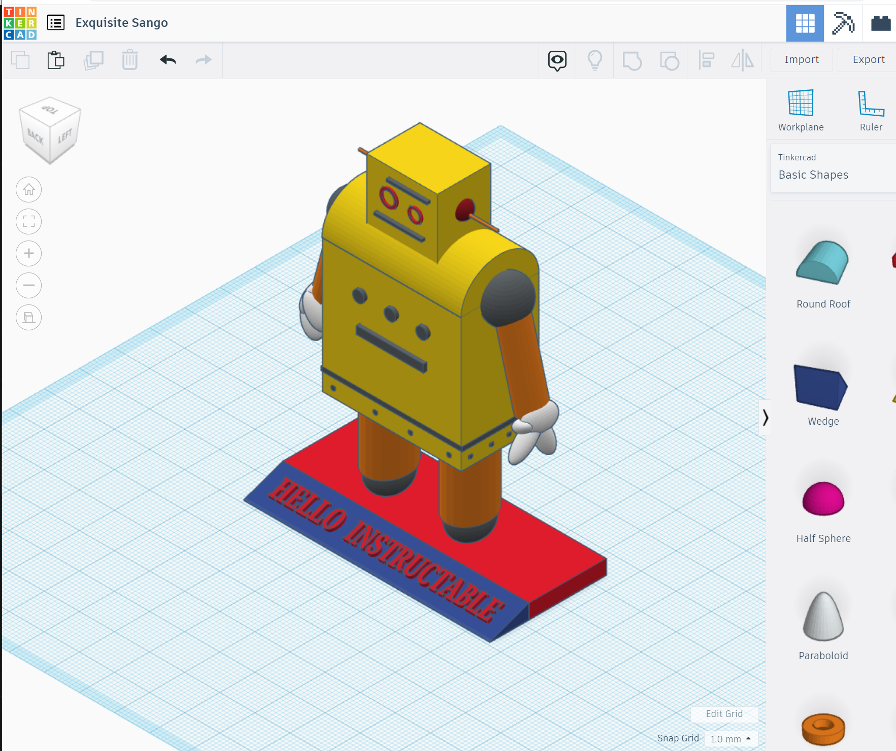 3D INSTRUCTABLE MASCOT USING TINKERCAD 5 Steps (with Pictures