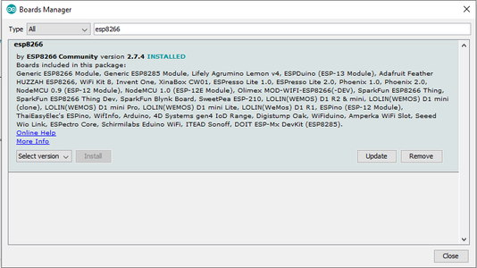 Add Esp8266 to Arduino Ide