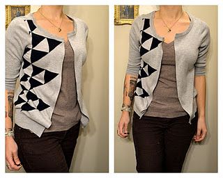 No-Sew Old Sweater Into a New Cardigan