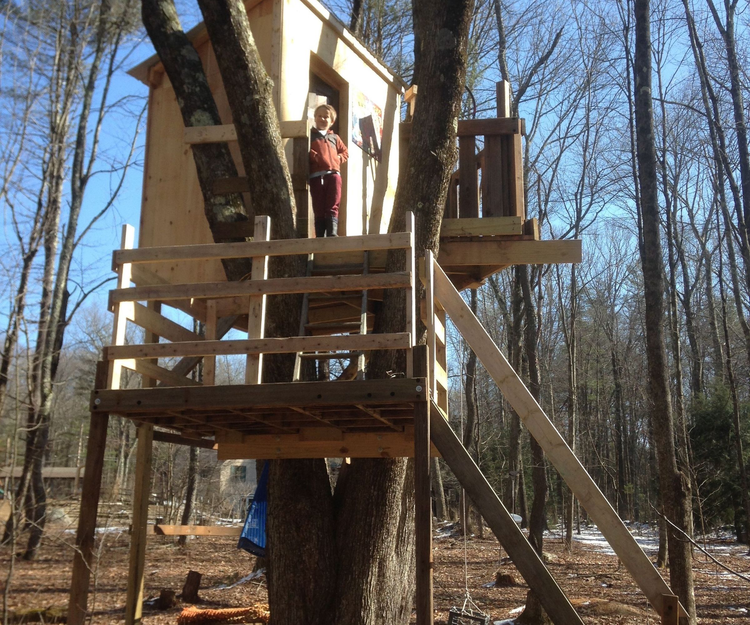 Multi Level Tree House From Recycled Materials