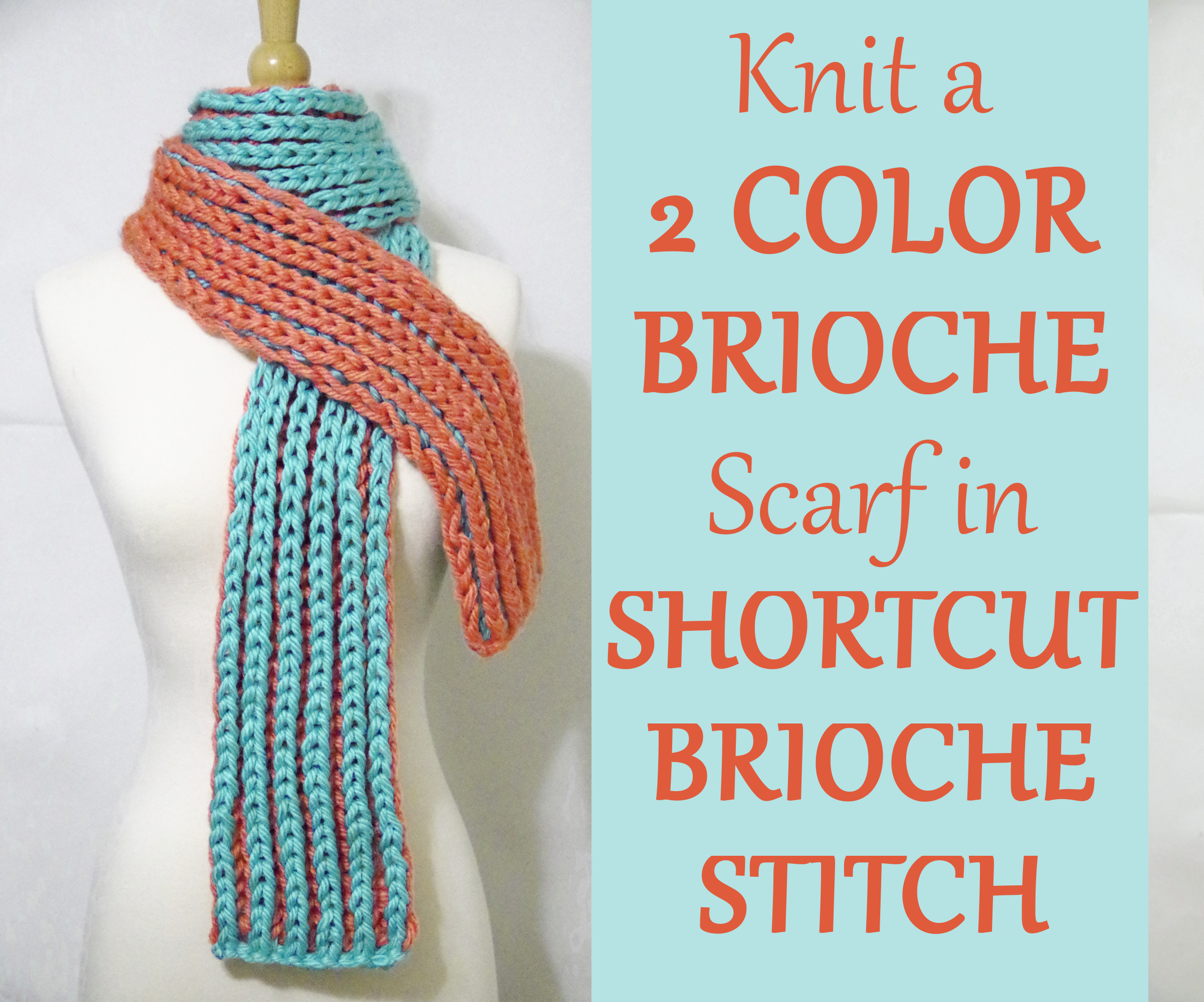 Easy 2 Color SHORTCUT Brioche Scarf