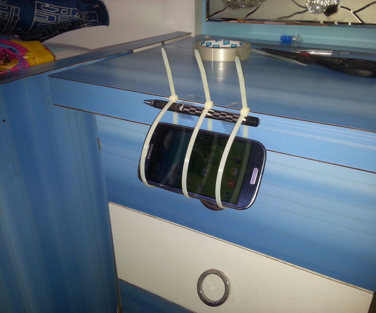 Ziptie Phone Holder