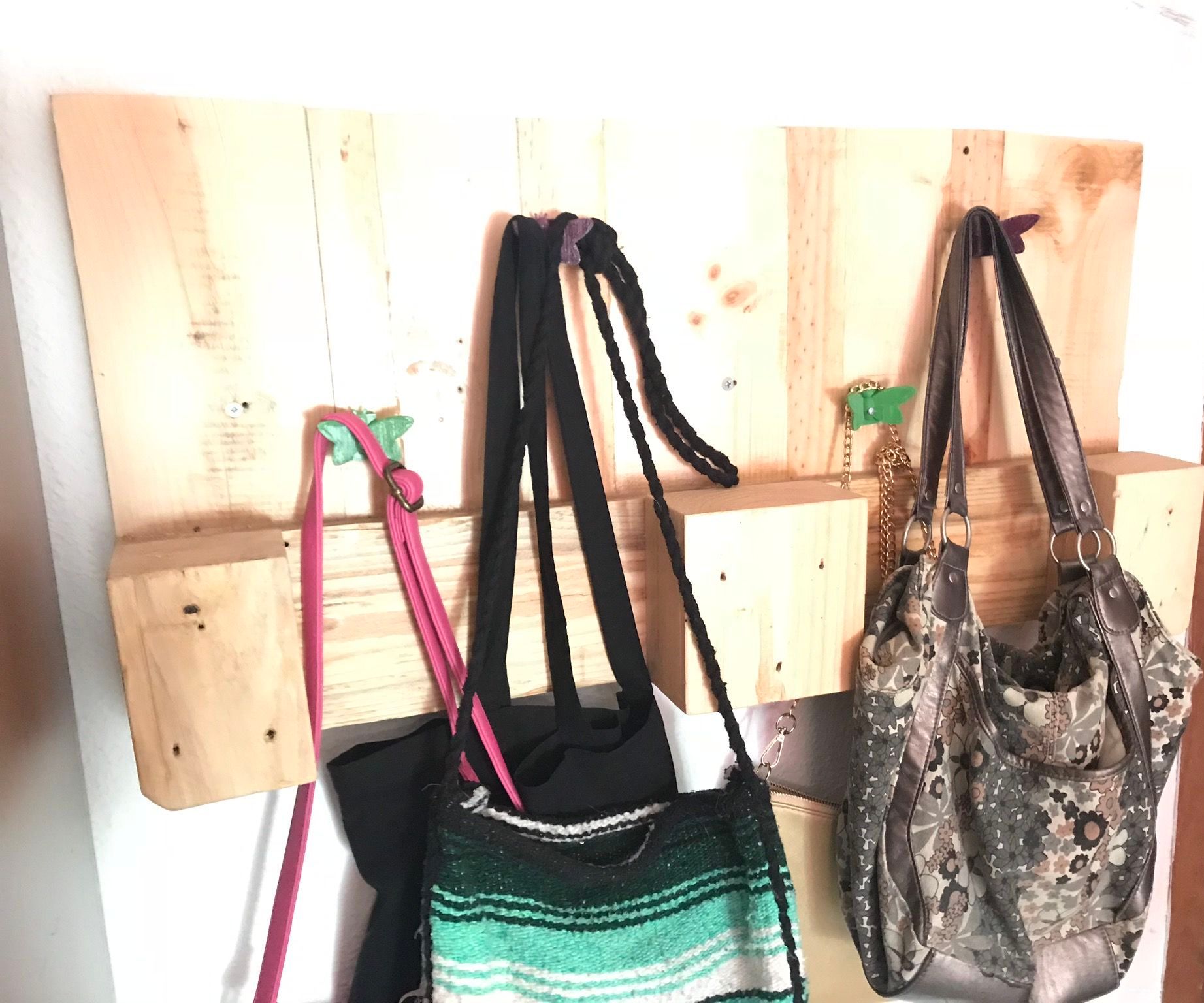 Coat Rack From Pallets and Butterflies