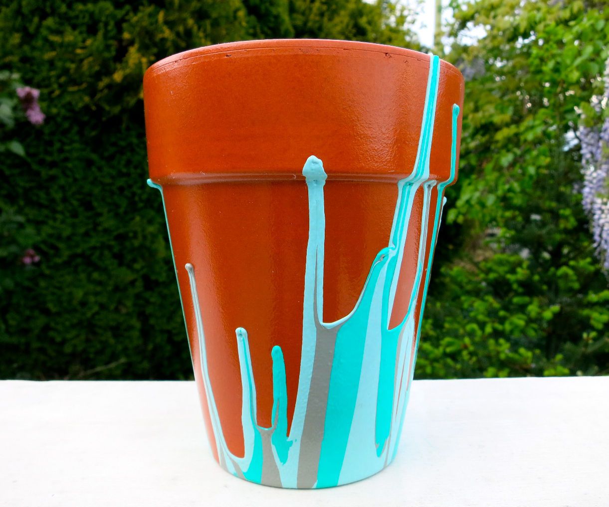 Drip Paint Flower Pot