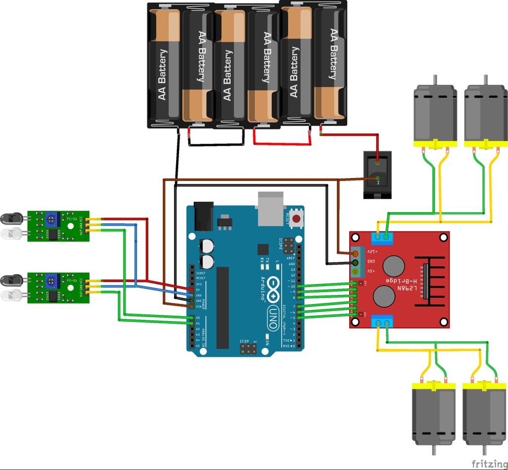 Make Arduino Line Follower Robot Car With Arduino UNO, L298N Motor ...