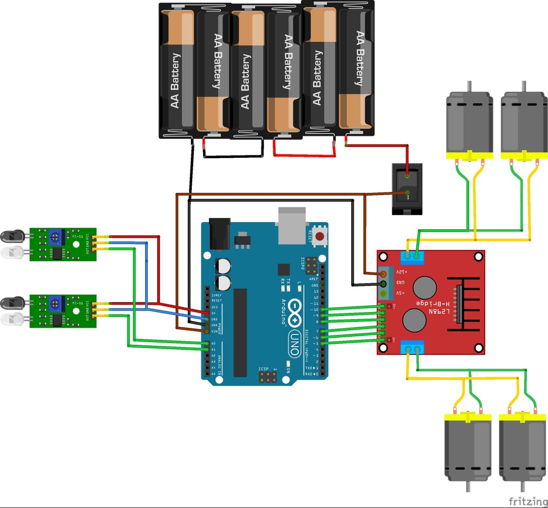 Line Follower Robot Using Arduino Uno and L298N : 5 Steps - Instructables