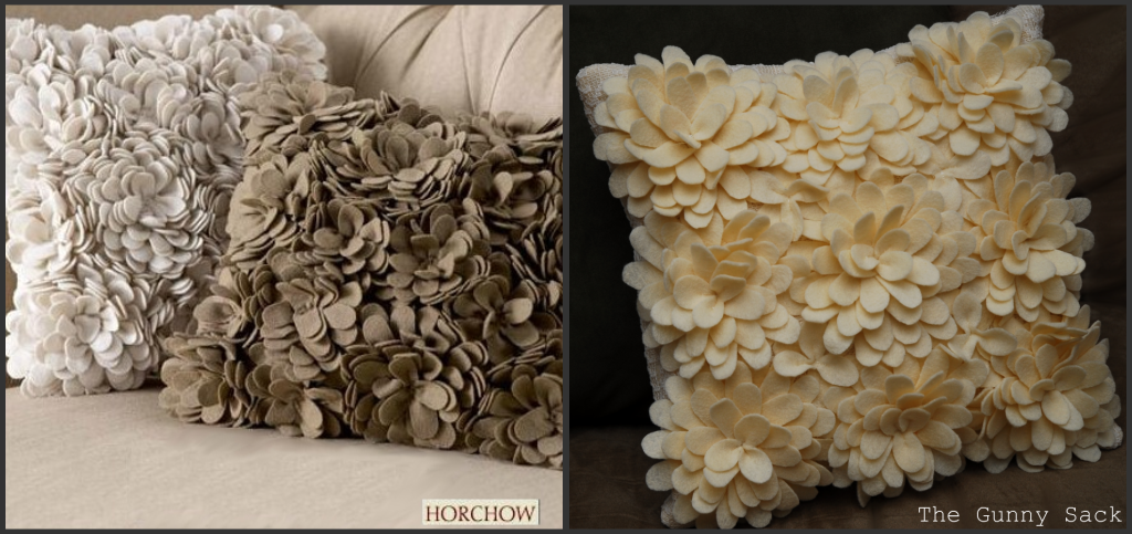 Knockoff Delancy Felt Petal Pillow From Horchow