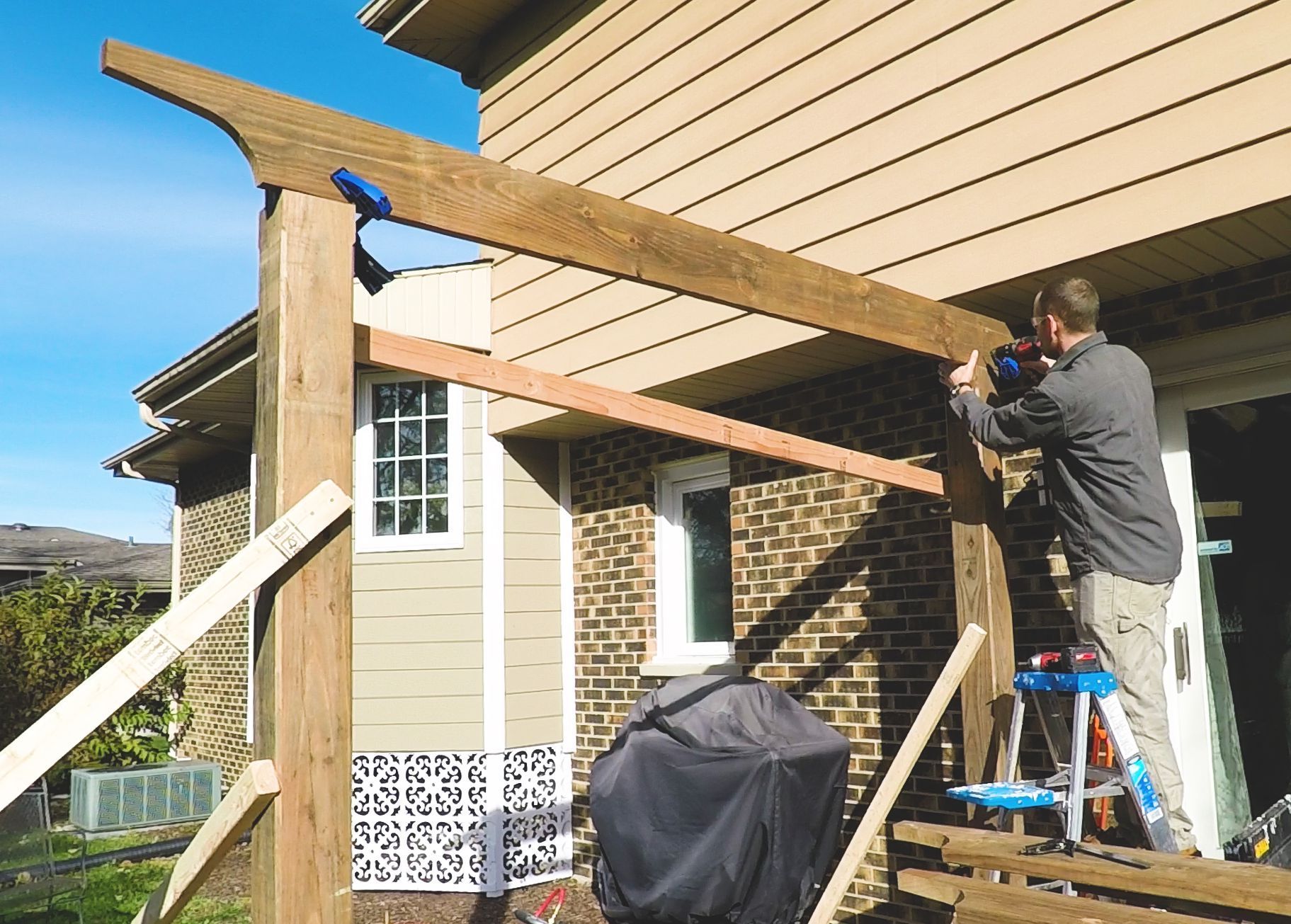 How to Build a Pergola on a Concrete Patio in Two Days : 18 Steps (with ...
