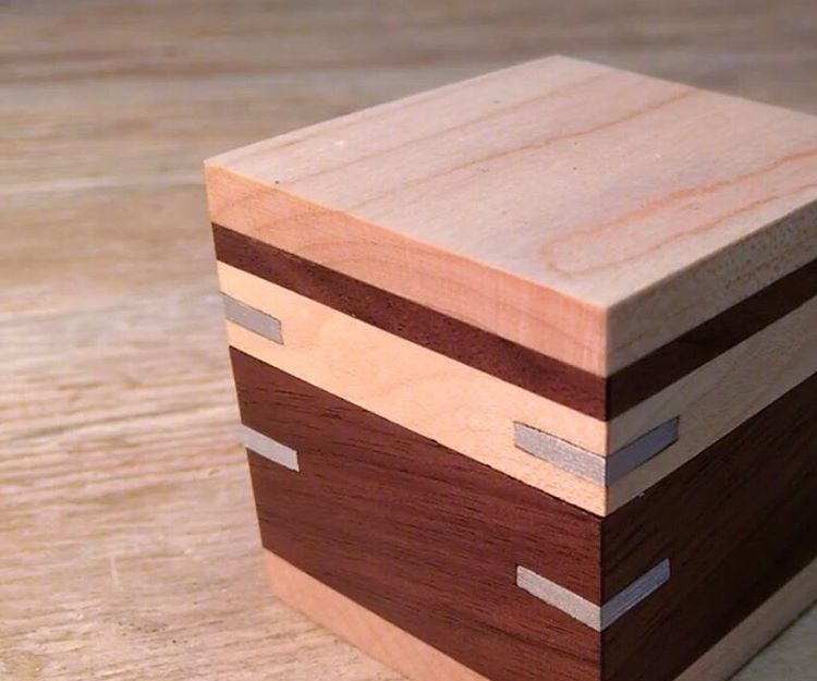 Walnut Box With Aluminum Splines