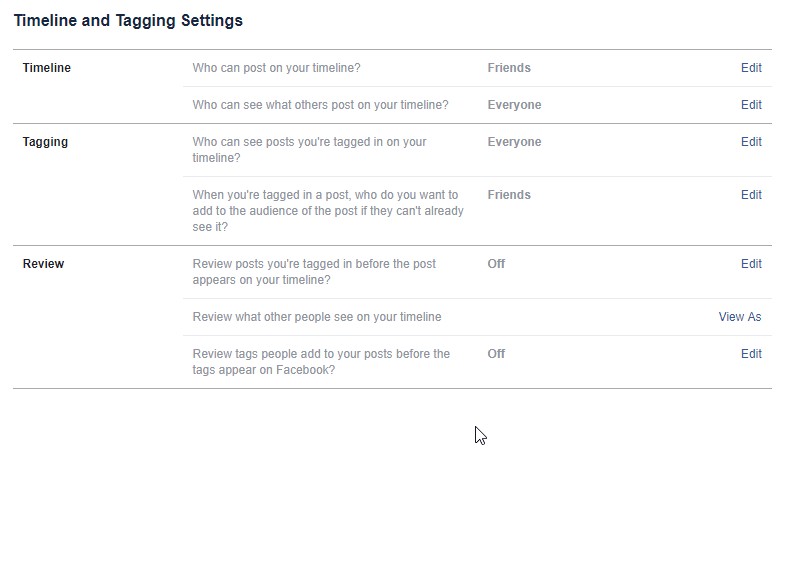 Timeline and Tagging Setting