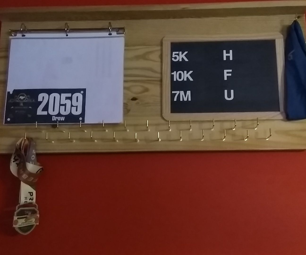 Race Bib and Medal Display