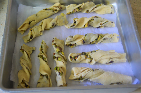 Line a Baking Tray and Place the Twisted Cookies.