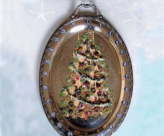 Silver Plate Tray Advent Calendar With Free Printables