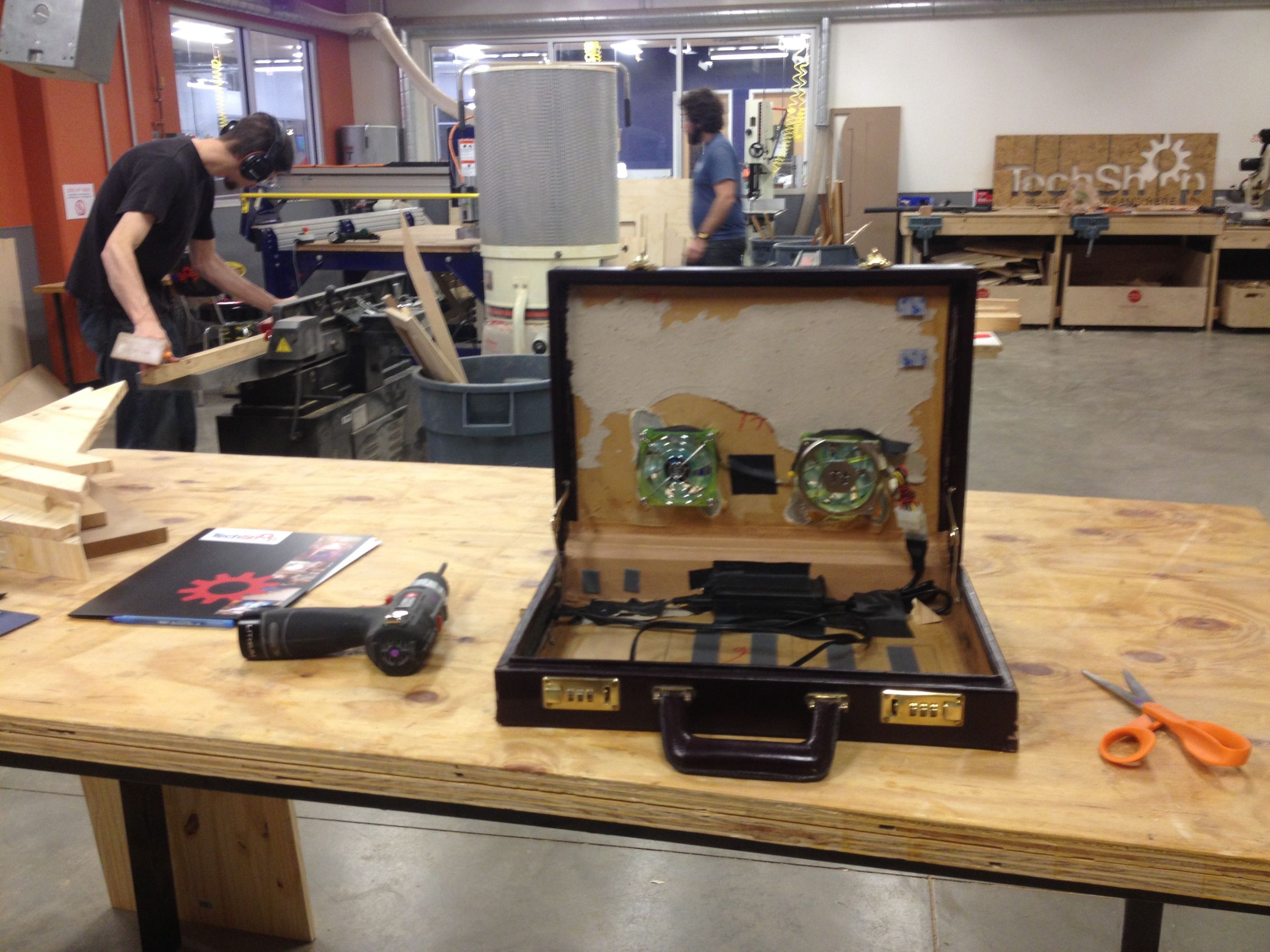 Repurpose an Old Briefcase, Install a Computer, Use to Keep Hard Drives