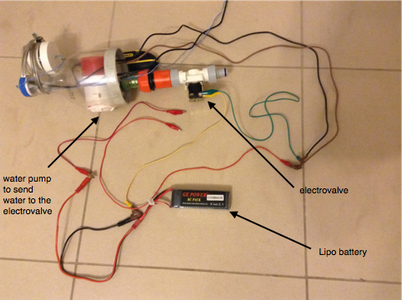 Application: Pump and Electrovalve Connected With the Same Lipo Battery