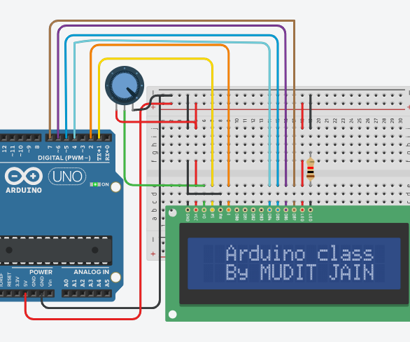 Interfacing LCD With Arduino on Tinkercad