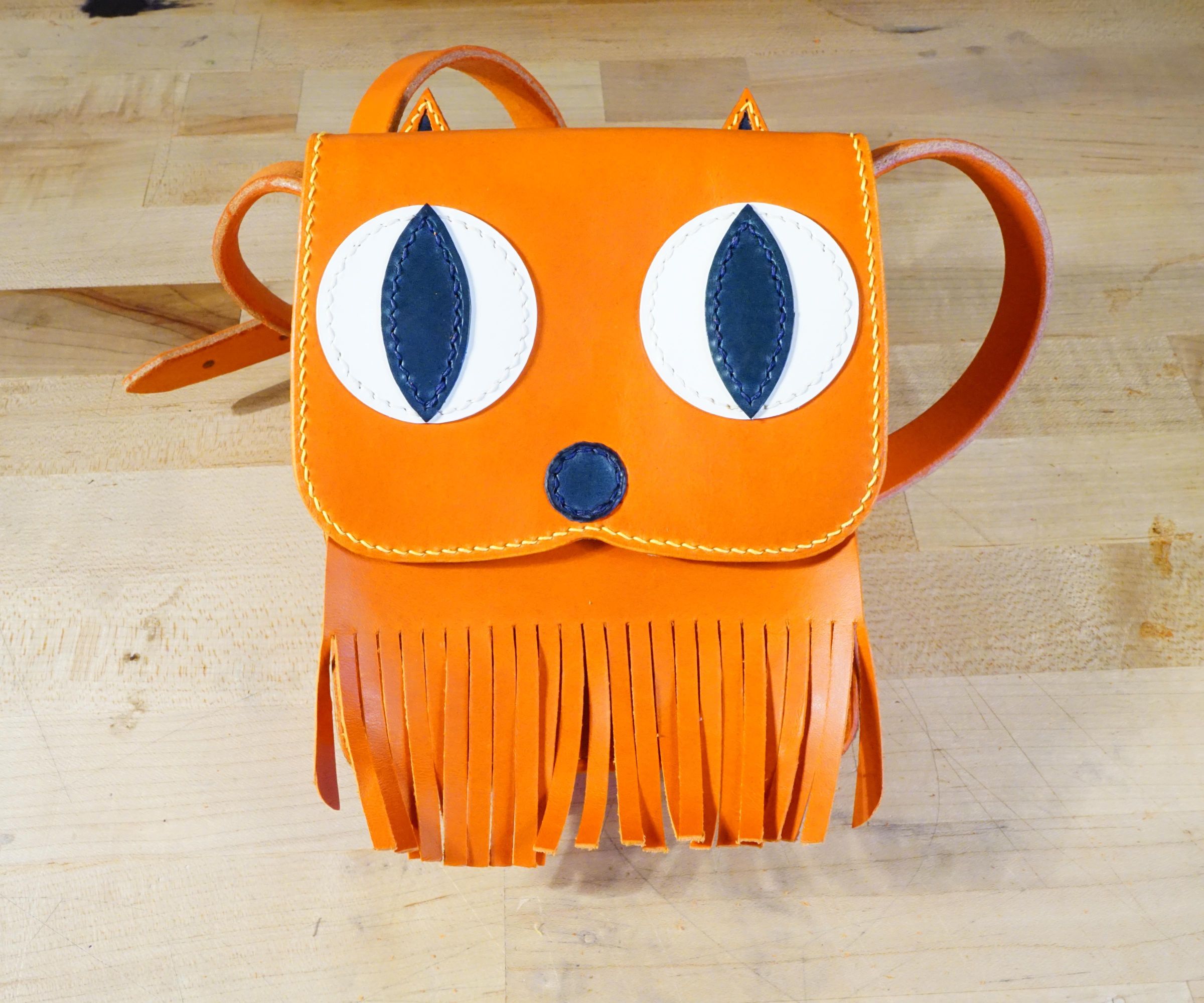 Leather Cat Purse 