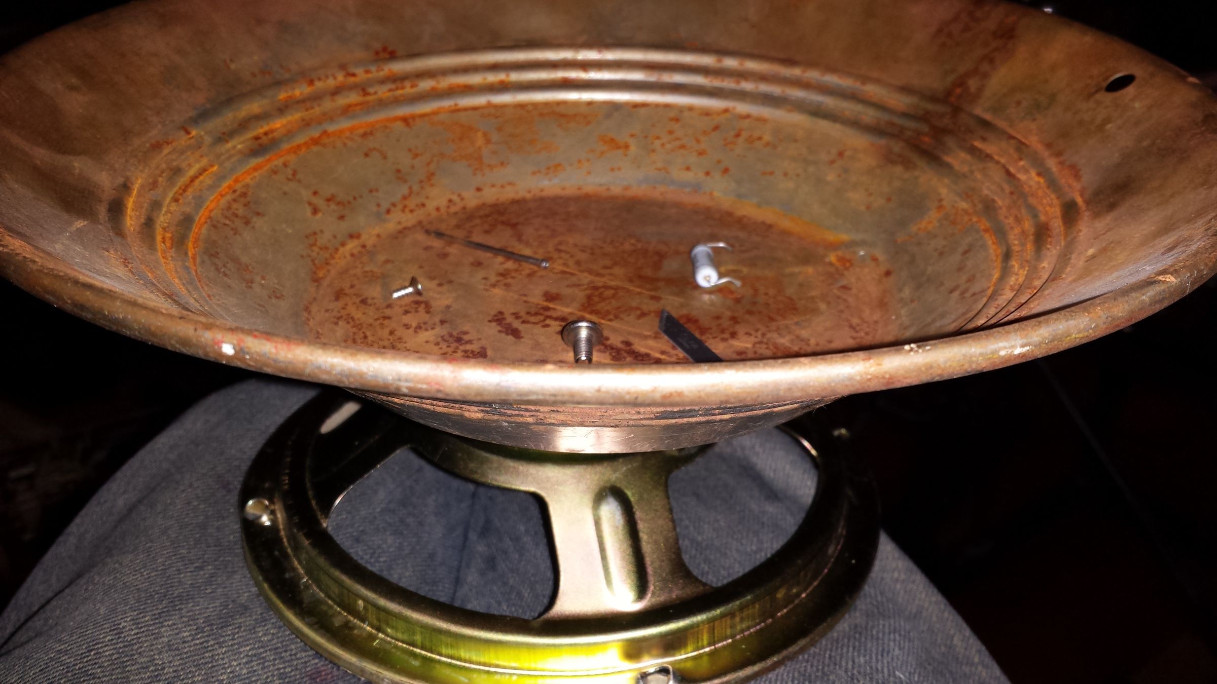 Magnetic Parts Tray From Recycled Speakers.