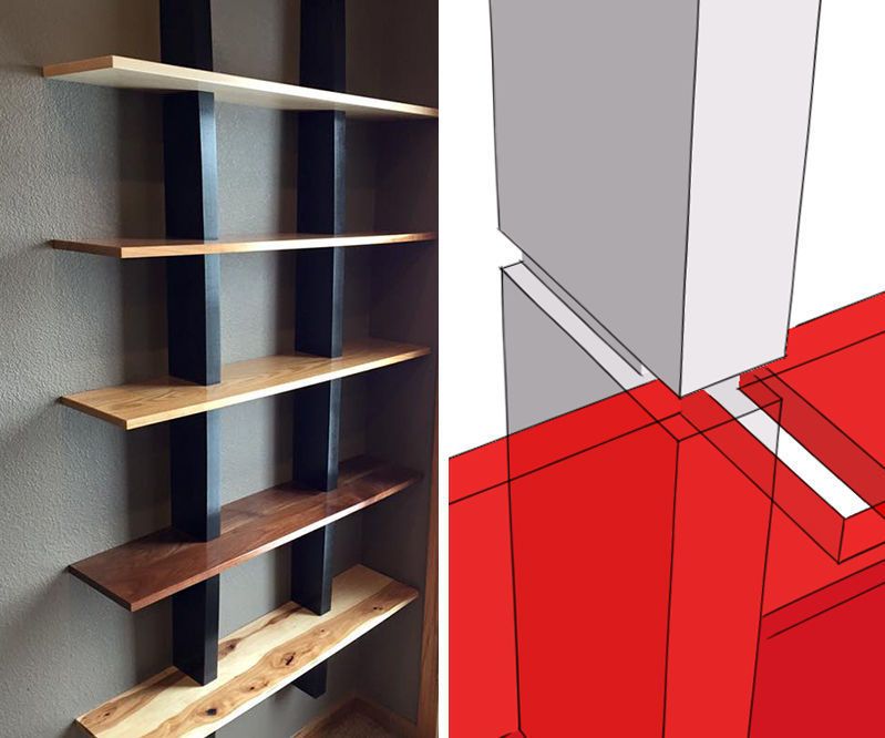 Multi-Species &Textured Gesso Shelves (No Visible Hardware)