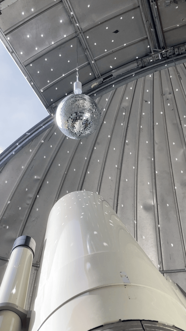 Solar Eclipse Viewing With a Disco Ball
