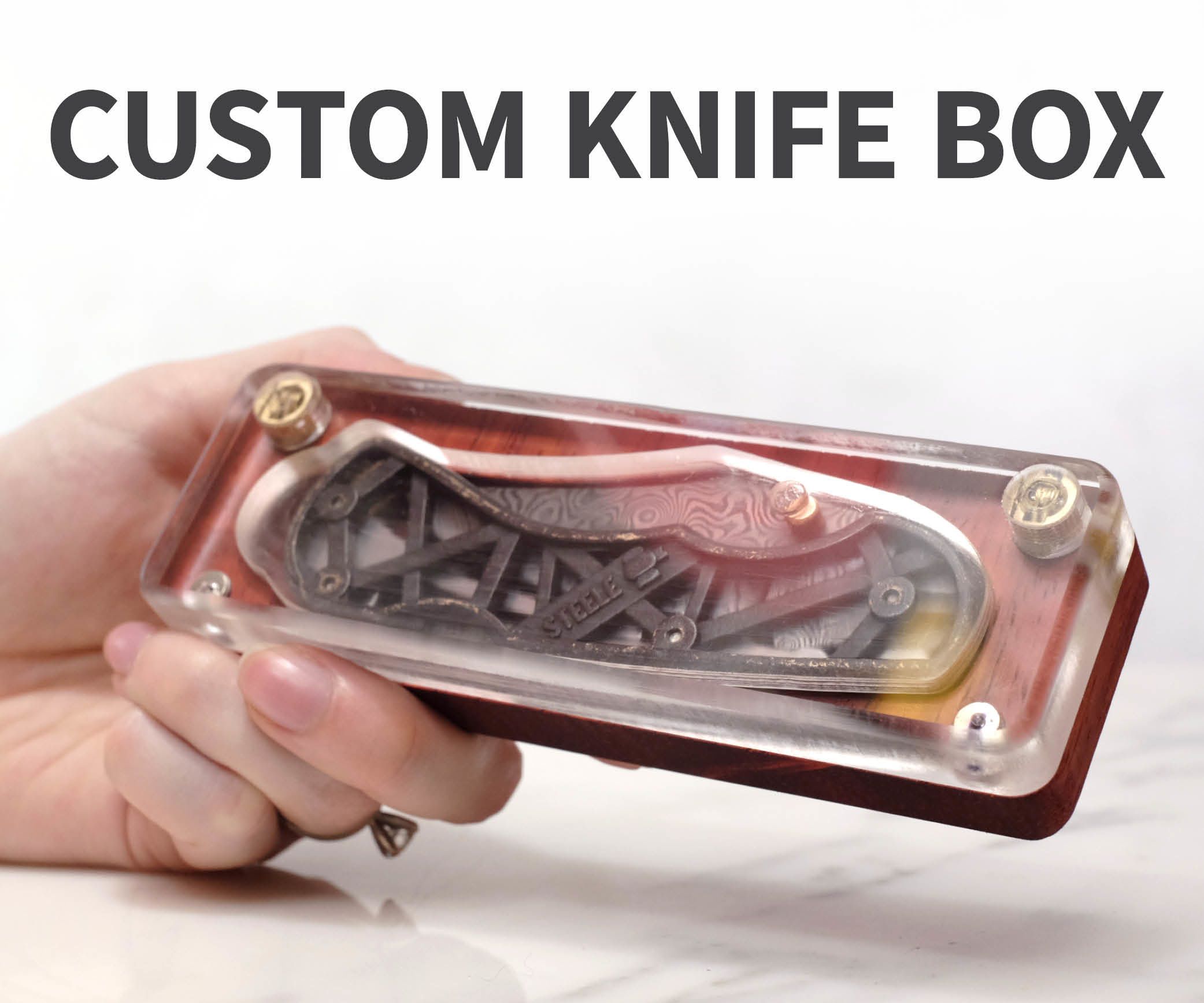 Wood and Acrylic Knife Box