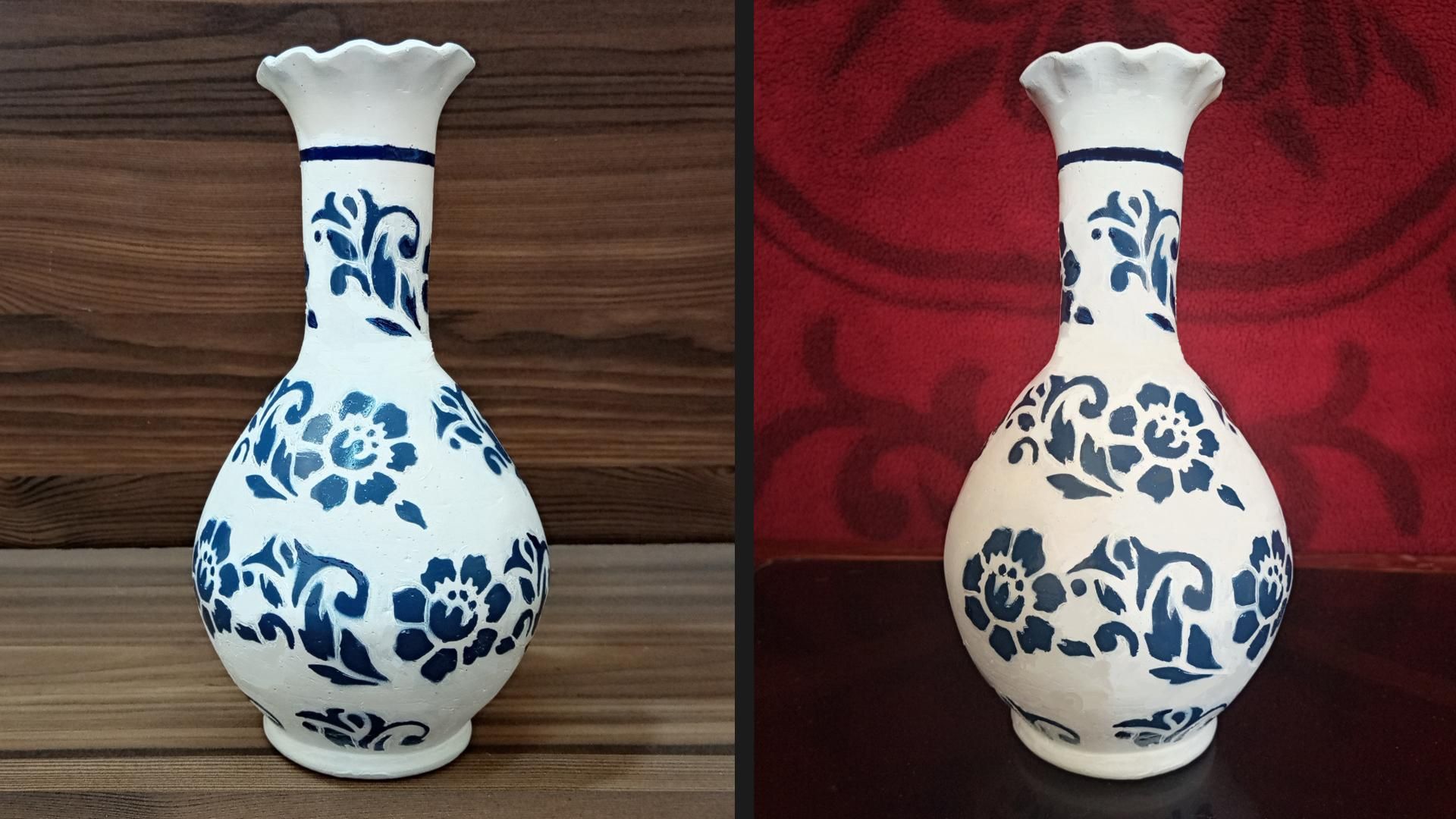 How to Decorate Vase From PaintFlowers Paint VaseEasy Craft & Art