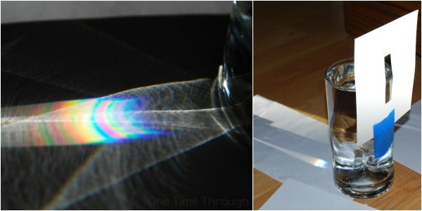 2. Making Rainbows With a Glass of Water