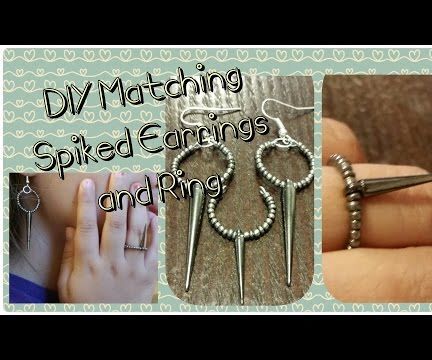 Matching Spiked Earrings and Ring Set