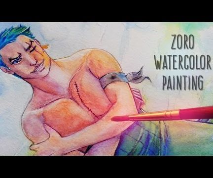 Roronoa Zoro Watercolor Painting Process