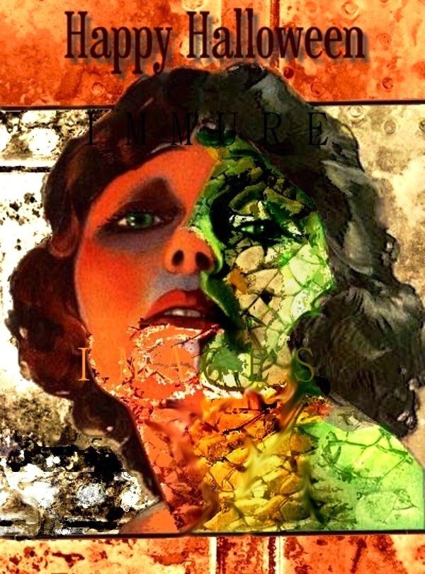 Art Deco Zombie Girl Card