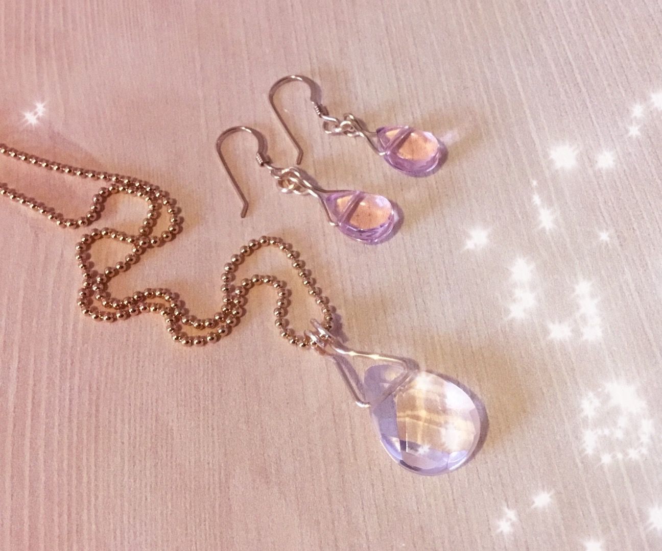 Easy DIY Crystal Earrings and Pendant