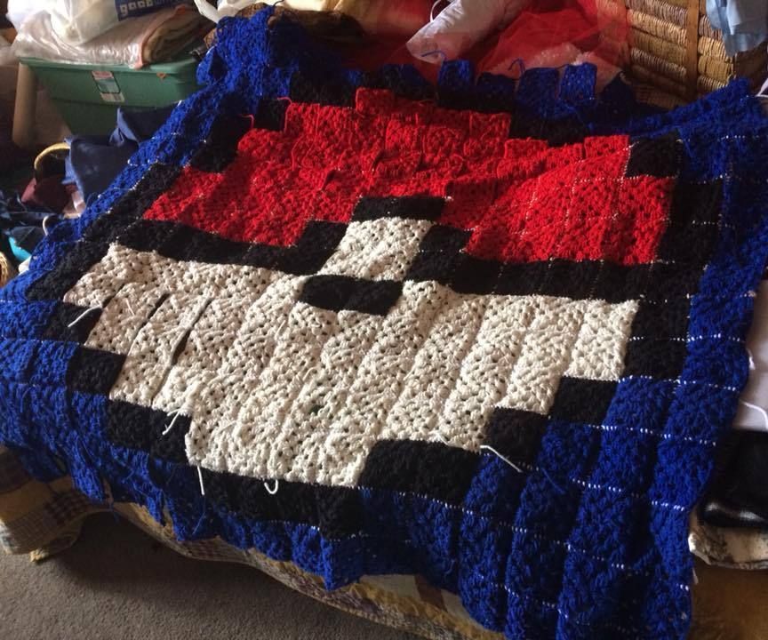Pixel Art Crocheted Blanket