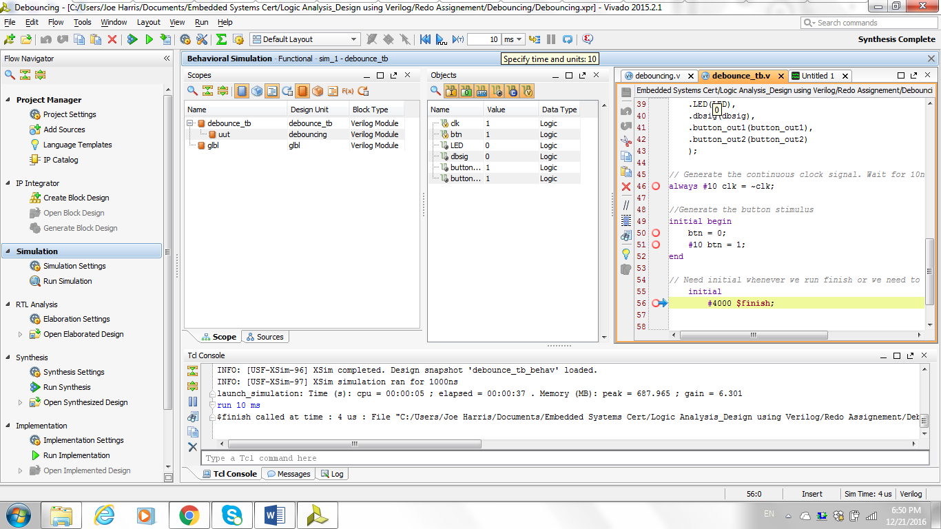Debonucing Button on Basys 3, Xilinx FPGA Development Board : 6 Steps ...