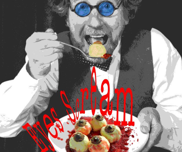 Eyes Ice Cream - Raw Rich Vanilla Eye Balls With Raspberry Red Sauce