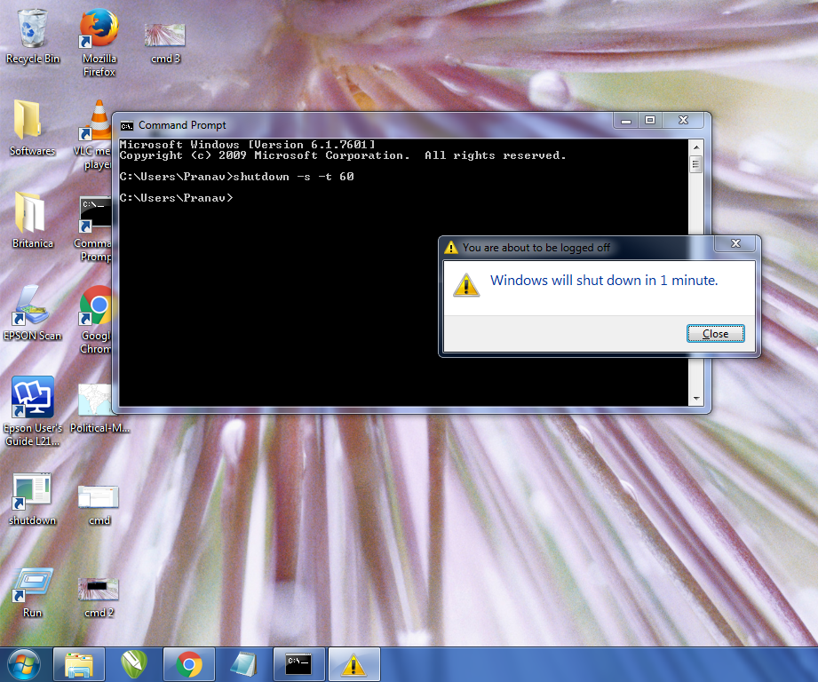 Shutdown Using Cmd