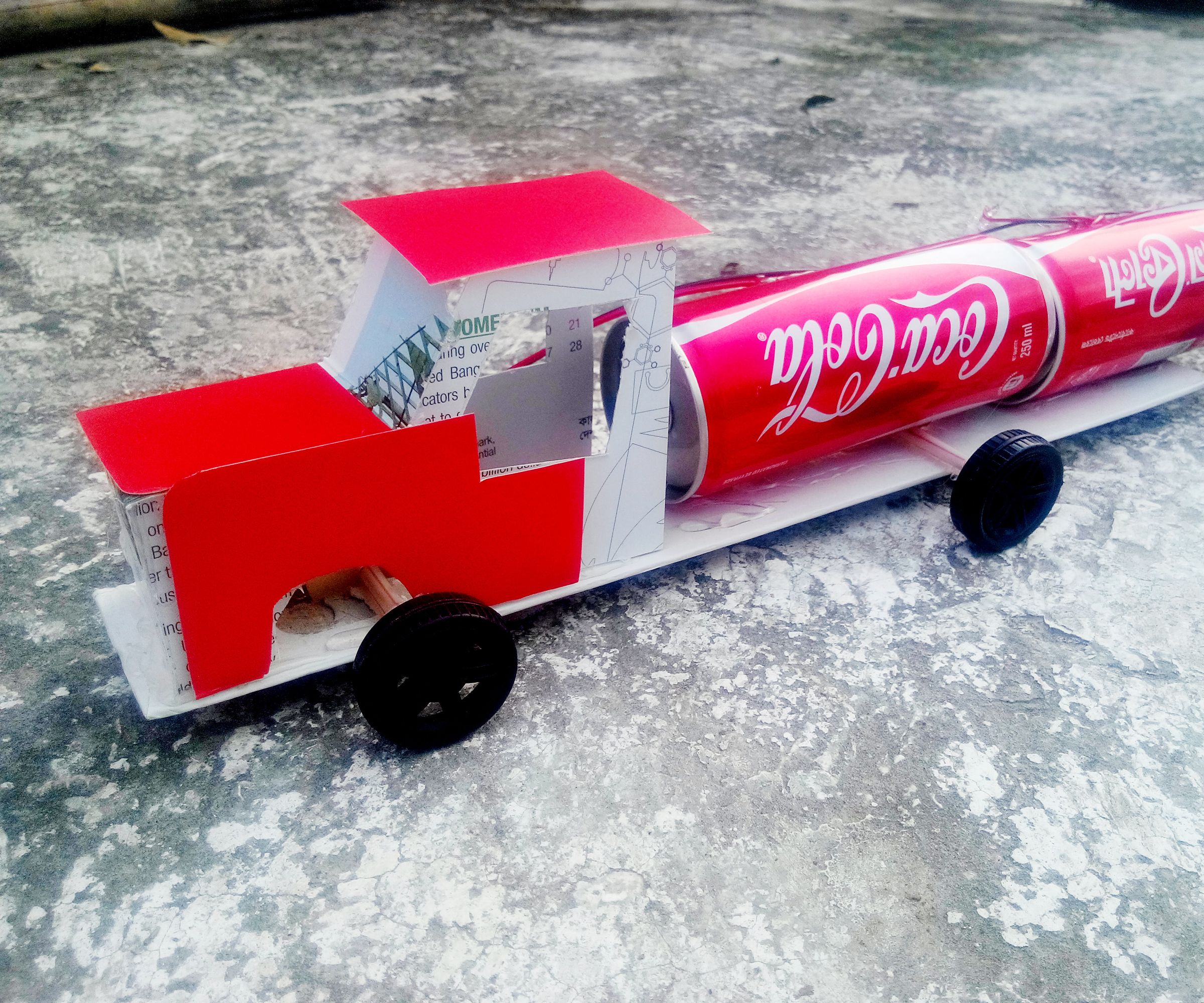 How to Make a Coca-Cola Truck With DC Motor - Simple Coca-Cola Truck
